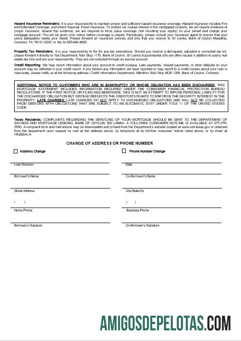 Extrato de hipoteca do Banco do Ceilão do Sri Lanka em formatos Word e PDF 3 amostra